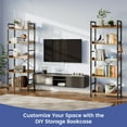 thumbnail image 2 of Greenstell Industrial Wide Bookcase,5-Tier Triple Storage System with 4 Hooks,Rustic Brown, 2 of 8