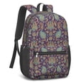 thumbnail image 2 of Paisley and Floral Purple Pattern 17" Waterproof Oxford School Backpacks for Teens, S-Shape Padded Straps, for School, Travel, Hiking, Camping, 2 of 5