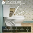 thumbnail image 2 of HOROW 19'' Tall Round Two-Piece Floor Mounted Toilet, 1.28 GPF, Single Flush, SoftClose Seat, 2 of 10