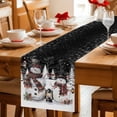 thumbnail image 5 of Black Christmas Table Runner 48 Inches Long Farmhouse Dress Scarves, Snowman Snowflake Winter Birds Dining Tablerunner for Coffee Table/Kitchen Island/Party Décor, 13" x 48", 5 of 8