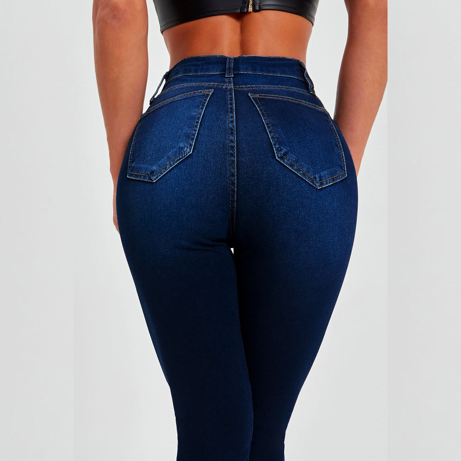Women's Classic High Waisted Skinny Stretch Butt Lifting Jeans