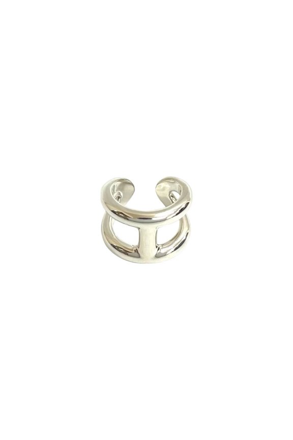 Pre-Owned HERMES Osmos GM Silver 925 Ring, Size 14, 29410