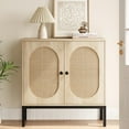thumbnail image 4 of 2024 New Rattan Storage Cabinet, Sideboard Buffet Cabinet, Accent Cabinet with 2 Rattan Doors, Wood Accent Furniture with Adjustable Shelves for Living Room, Entryway, 4 of 9