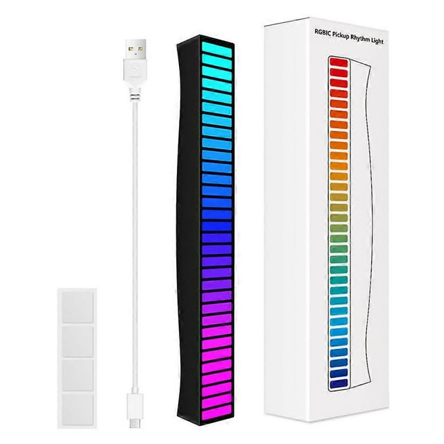 Sound Reactive LED Light Bar RGB Colorful APP Control Audio Music Rhythm Dynamic Strip Light for Car Gaming PC TV Room