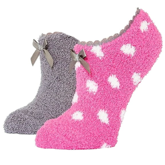 Mixit Women's No Show Slipper Socks, 2 Pairs (Pink/Gray) Sock size: 9-11 - Shoe size: 4-10