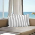 thumbnail image 2 of Grey and Outdoor Pillow Covers Pack of 2 White Striped Geometric Waterproof Throw Pillow Covers Decorative Cushion Cases for Patio Garden Tent Balcony Couch 20x12 inch, 2 of 8