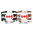 thumbnail image 1 of Canada Flavor Flag and Maple Bracelet Hand Strap Leather Rope Wristband Double Set, 1 of 3