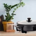 thumbnail image 2 of OVENTE 11.5-Inch Electric Skillet & Frying Pan, 1400W Nonstick Cooking Pan with Adjustable Temperature Control, Tempered Glass Lid with Steam Vent, C, 2 of 9