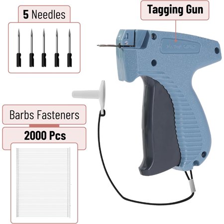 Mr. Pen- Tagging Gun, 5 Needles & 2000 Pcs Barbs Fasteners, Blue, Price Tag Gun, Tagging Gun for Clothing, Tag Attacher Guns