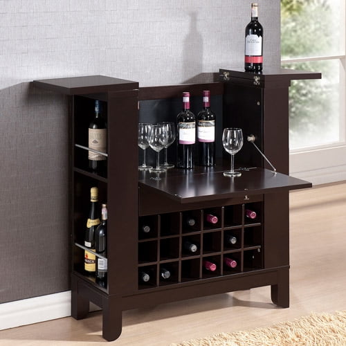 Baxton Studio Modesto Modern Dry Bar And Wine Cabinet Brown Walmart Com Walmart Com