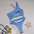 thumbnail image 2 of Swimsuits for Women,Women's Bikini Solid Set Swimsuit Two Piece Filled Soild Swimwear Beachwear Light blue XL(XL), 2 of 5