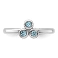 thumbnail image 5 of Auriga Fine Jewelry 925 Sterling Silver Rhodium-plated Light Swiss Blue Topaz Ring for Women Size- 6, 5 of 6