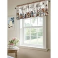 thumbnail image 6 of Curtain Valance for Windows,Country Star Farmhouse Home Kitchen Valances Rod Pocket Short Curtains,Retro Brown Wood Board Window Treatment Panel for Bedroom Bathroom 42"x18", 6 of 7
