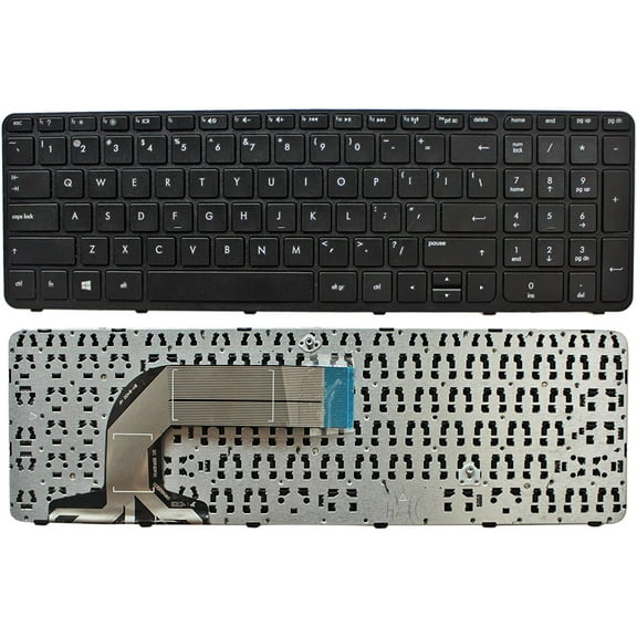 New US Black Laptop Keyboard with Frame Replacement for HP Pavilion 17-E000 17-E100 17Z-E000 17Z-E100 Series; Fit P/N 725365-001 720670-001 AER68U00110 R68 AER68U00410 AER68U00310 710407-001