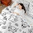 thumbnail image 4 of Erosebridal Kawaii Axolotl Bed in a Bag Twin Size,Underwater World Shell Bed Set,Black White Bedding Twin Size,Breathable Bedroom Decorative Reversible,7 Pieces, 4 of 6