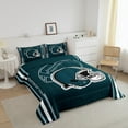 thumbnail image 3 of Erosebridal American Football Comforter Set Full Size Rugby Games Bedding Set Sport Arena Peacock Green Comforter Sports Theme Quilt Set, 3 of 7