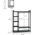 thumbnail image 2 of Tribesigns Freestanding Wooden Closet Clothes Rack, Heavy Duty Grament Rack with Shelves for Bedrom,Wardrobe Closet Organizer, 350 lb Capacity, Black, 2 of 4