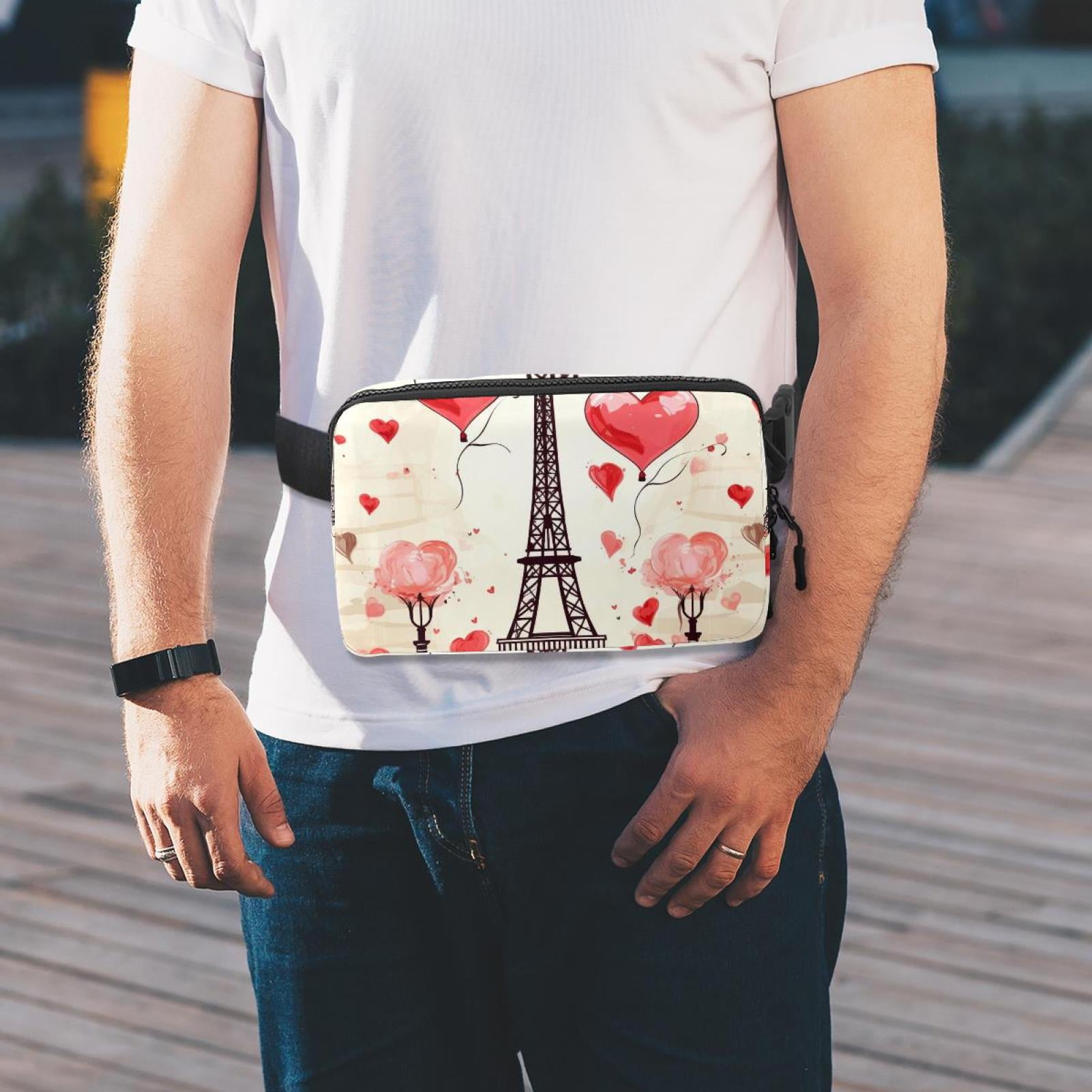 Valentine's Day Sling Bag with Extension Strap - Lightweight Adjustable Unisex Fanny Pack for Waist Packs