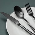thumbnail image 5 of Mirdinner 20 Piece Silverware Set, Stainless Steel Mirror Polish Cutlery Set, Service for 4, Tableware/Flatware Set include Knife Fork Spoon, Dishwasher Safe, for Home Kitchen Restaurant, Black, 5 of 7