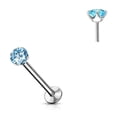 thumbnail image 6 of Surgical Steel Labret Stud 20 16  18 Gauge Threadless - Color CZ Gem, 6 of 6