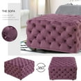 thumbnail image 4 of Homebeez Middle Century Upholstered Tufted Coffee Table with Padded Seat, Large Square Ottoman for Living Room Home Office, 4 of 8