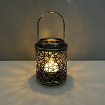 Wrought Iron Hand Hollow LED Candle Lantern Handcrafted Home Decor for Bedroom,Living Room,Study 4 Colors Available Hanging or Tabletop Use