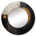 thumbnail image 3 of Designart "Celestial Mirage Gold and Black Saturn I" Saturn Rund Mirror For Wall Decor - Large Gold Round Print Mirror - Round Astronomy Mirror - Wall Mounted Round Large Mirror - 23" x 23", 3 of 7