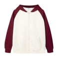 thumbnail image 2 of LYMAYTER ‌‌Women Zip Up Hoodie Color Block Long Sleeve Casual Lightweight Hooded Sweatshirt with Pocket, 2 of 7