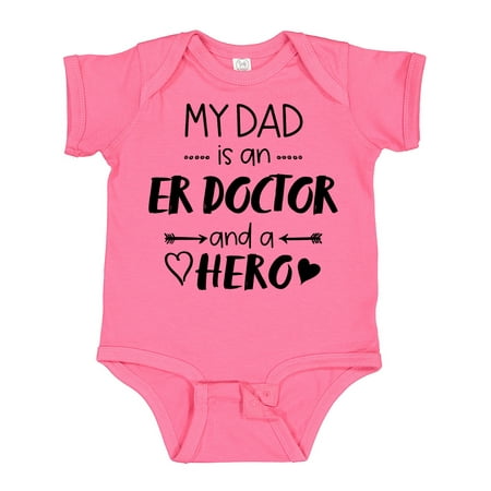 

Inktastic My Dad is an ER Doctor and a Hero Boys or Girls Baby Bodysuit