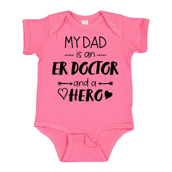Inktastic My Dad is an Er Doctor and a Hero Boys or Girls Baby Bodysuit