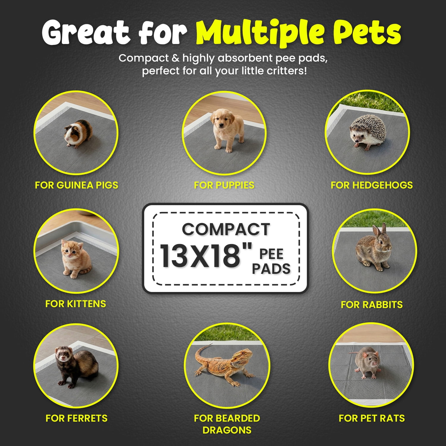 FPN Puppy Pads for Dogs 100 Count Charcoal Small 13X18 Inch | Disposable Pee Pads for Puppies & Small Dogs | Pet Training Pads for Potty Training, Small Dog Pee Pads, Puppy Pads Bulk