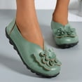 thumbnail image 2 of Dakaela Orthopedic Shoes for Women Leather Flowers Arch Support Flats Slip On Loafers No Heel Round Toe Wide Width Casual Sneakers,Army Green 8, 2 of 5