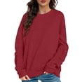 thumbnail image 1 of Gibobby Temperamento Pullover Top Sudaderas ajustadas Diseño liso personalizado Sin estampado Sudadera con cuello redondo de algodón para hombres y mujeres (Rojo, M), 1 of 5