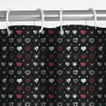 thumbnail image 4 of 72x72in Valentine Sweetheart Shower Curtain Pattern with Red and Black Sweetheart Shower Curtain Bathroom Decorations Valentine Waterproof Polyester Fabric with Hooks, 4 of 6