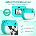 thumbnail image 6 of MOMOTER Kids Instant Print Camera, 1080P Digital Camera with 2.0" Screen, Selfie Video MP3 Games, 32GB Card, 4 Paper Rolls Toy Camera Gift for Boys Girls Green, 6 of 9
