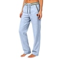 thumbnail image 2 of qolati Sweatpants for Women Lightweight Loose Fit Cotton Linen Work Trousers Casual Drawstring Elastic Waist Straight Leg Lounge Pants with Pockets Light Blue L, 2 of 7