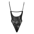 thumbnail image 4 of Zuwimk Lingerie For Women,Women's V Neck Spaghetti Strap Sleeveless Bodysuit Camisole Bustier Top Black,S, 4 of 5