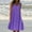 Purple, variant on Sundresses for Women Floral Printed Round Neck Sleeveless Ruffled Flowy Midi Dresses Summer Casual Beach Dress
