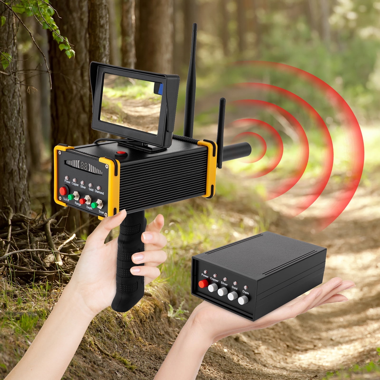 Long Range 3D Metal Detector for Gold, Silver, Copper, Diamond & Gemstone Hunting – LCD Display, Precision Treasure Hunter Scanner
