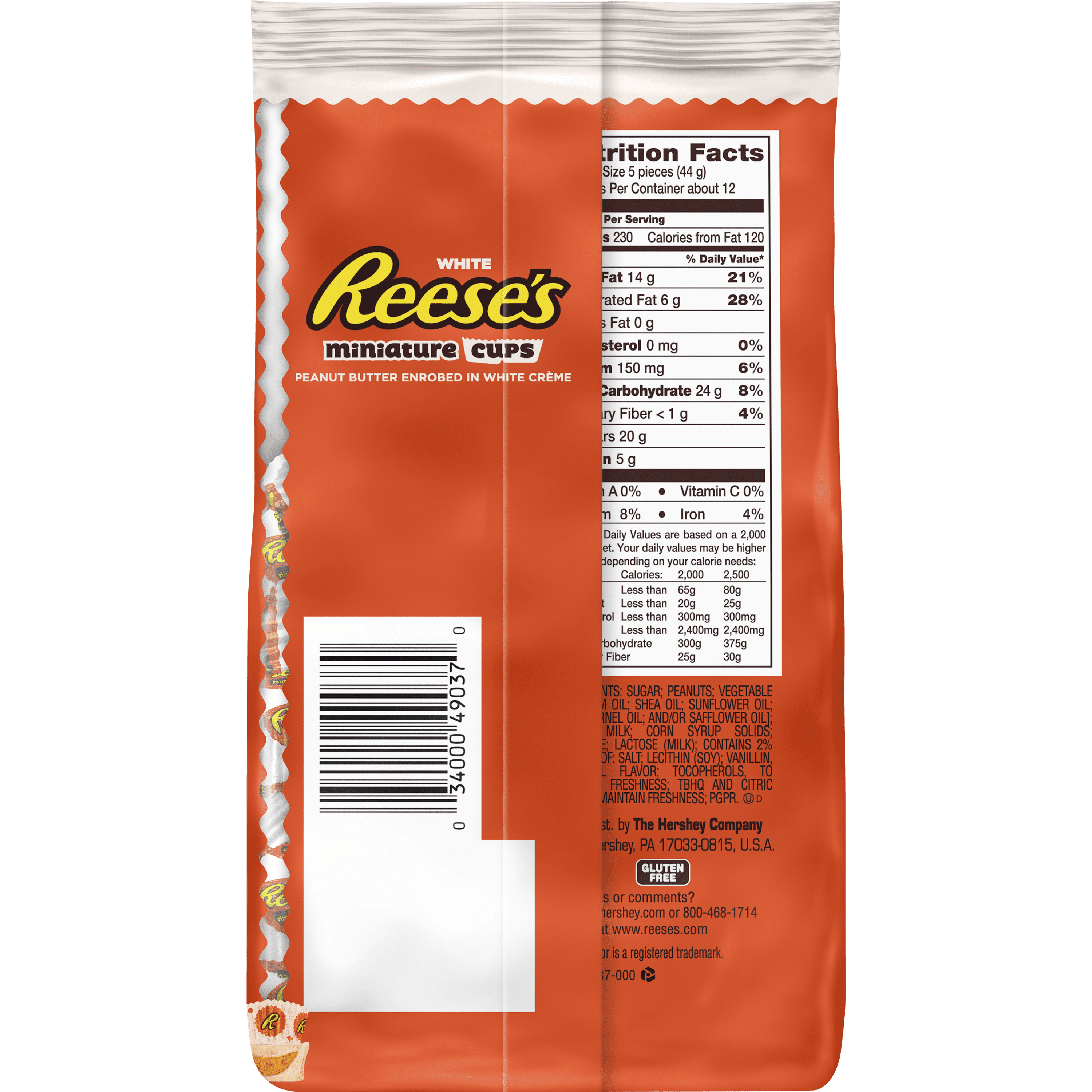 Reese's Peanut Butter Cups White Creme Miniatures Candy, 18.75 Oz
