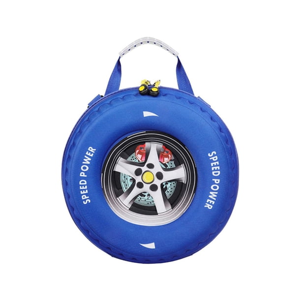 Mochila Casual Dibujos Animados Nylon Coche Neumático En Forma Hombro Bolsas Escolares