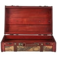 thumbnail image 6 of Vintage Decorative Wooden Storage Chest,Antique Wood Suitcase Trunk with Faux Leather Straps, Rustic Box for Home Decor, Event Props, Memory Keepsakes, and Organizing Essentials, 6 of 9