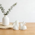 thumbnail image 5 of Ceramic Bunny Figurine Pair, White Pink Rabbit Ornament for Living Room, Pair of Cute Ceramic Bunny Figurines, Elegant Decor for Living Room Study Shelf, Housewarming Opening Gift, 5 of 8