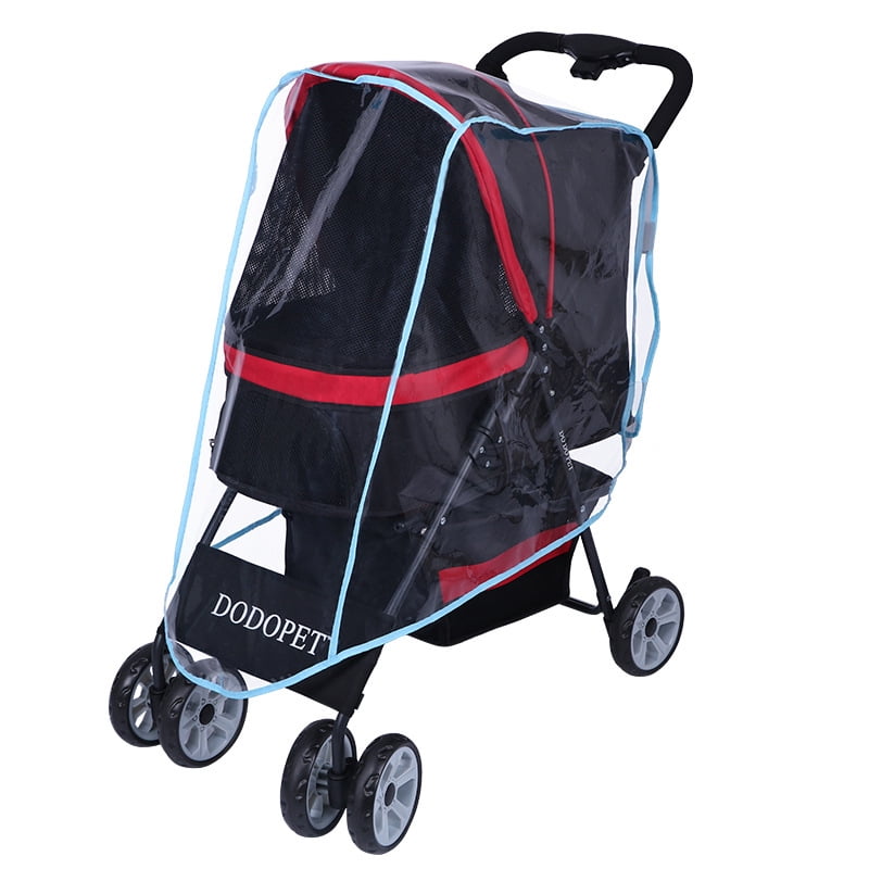 4 Types Transparent Dog Stroller Rain&Wind Cover for Foldable Pet