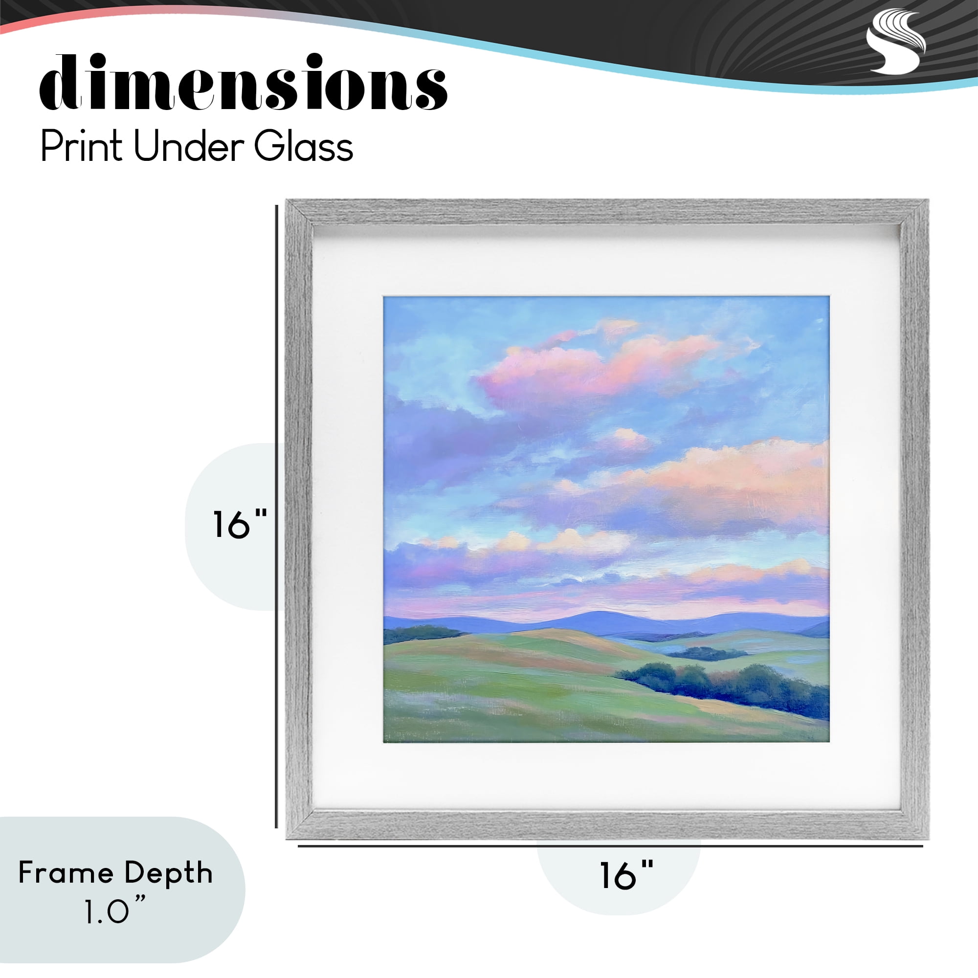 Stupell Industries Rolling Hills with Soft Sunset Gray Framed Print Under Glass, design by Creative Studio
