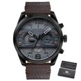 thumbnail image 3 of Temporizador MINI Focus Fashion 3ATM reloj de cuarzo a prueba de agua de cuero genuino deportivo estilo militar cronógrafo hombre reloj de pulsera casual Masculino Relogio + caja 1 1, 3 of 3