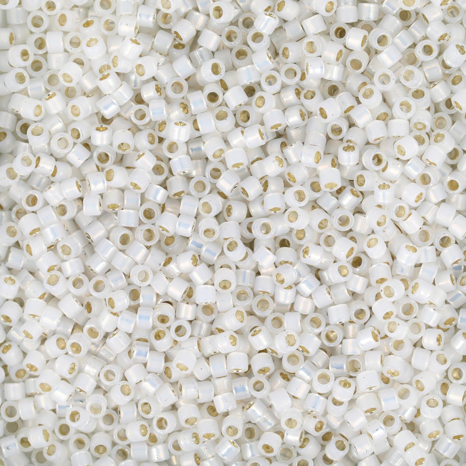 Miyuki Delica Seed Beads – Size 11/0 (1.6 mm), DB0221, G/L White Opal, 7.2 g, Approx. 1440 Beads