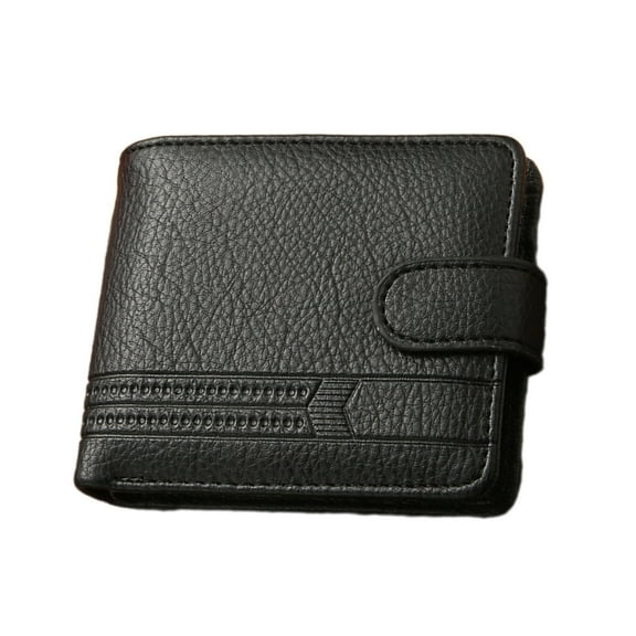 Necvior Stylish Men's PU Short Wallet Minimalist Change Pockets Durable and Portable Card Holder