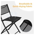 thumbnail image 6 of Bistro Set 3 Pieces, Round Patio Table & Folding Chairs for Outdoor Use, Black Metal Furniture for Balcony, Garden, Backyard, Space Saving Compact Design, 6 of 8