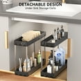 thumbnail image 2 of Cshidworld Storage Cart 4 Tier Slim Cart, Rolling Utility Cart Storage Organizer Slide Out Cart, Mobile Shelving Unit Organizer Trolley for Office Bathroom Kitchen Laundry Narrow Places, Black, 2 of 7